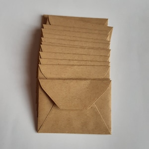 Bruine mini-enveloppen van kraftpapier - set van 100 - 7 cm x 5 cm (2 3/4" x 2")