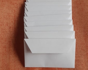 50 Mini White Envelopes - Recycled Envelopes - Recycled Little White Envelopes - Tiny Envelopes - 1 5/8" x 2 3/4"