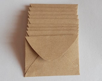 25 Tiny Brown Envelopes - Brown Kraft Envelopes - Recycled Mini Envelopes - Tiny Envelopes - 1.5" x 2"