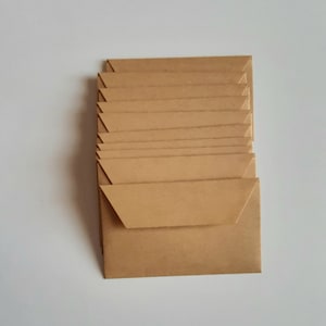 25 Mini Brown Envelopes - Recycled Envelopes - Recycled Little Envelopes - Tiny Envelopes - 1 5/8" x 2 3/4"