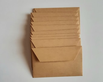 100 Mini Brown Envelopes - Recycled Envelopes - Recycled Little Envelopes - Tiny Envelopes - 1 5/8" x 2 3/4"