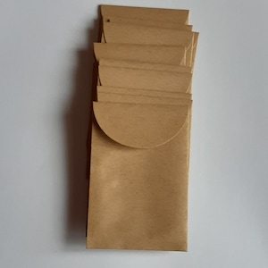 Sobres para monedas de color marrón kraft - Juego de 100 - Sobres para tarjetas de presentación - 6 cm x 9 cm (2 1/4" x 3 1/2")