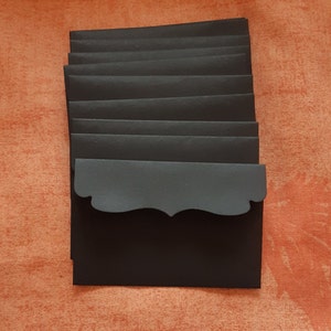 10 Mini Sobres Negros Decorativos - Sobres Negros - Mini Sobres de Boda - Sobres de Invitación - 9cm x 6cm