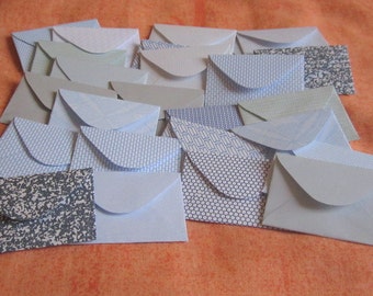 50 Tiny Envelopes - Recycled Security Envelopes - Recycled Mini Envelopes - Tiny Envelopes - 1.5" x 2"