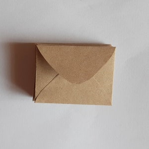 50 Tiny Brown Envelopes Brown Kraft Envelopes Recycled Mini Envelopes Tiny Envelopes 1.5 x 2 image 8