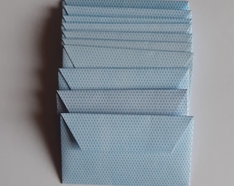 10 mini buste blu e bianche - Buste riciclate - Mini buste riutilizzate - Piccole buste di sicurezza riciclate - 7,1 cm x 4,3 cm