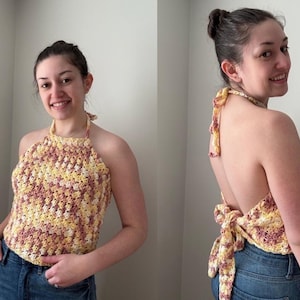 Backless Summer Top Crochet Pattern PDF