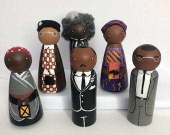 Black peg dolls | Etsy