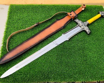 Sword handmade stainless steel blade Handle Leather Sheath