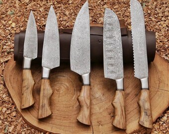 Chef-kokset handgemaakt lemmet van damascusstaal rozenhouten handvat cadeau voor vrouw gratis gravure