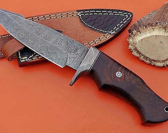 Hunting knife handmade damascus steel blade natural handle material gift for everyone