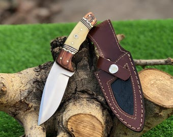 Jachtmes handgemaakt roestvrijstalen mes natuurlijk handvatmateriaal cadeau voor iedereen