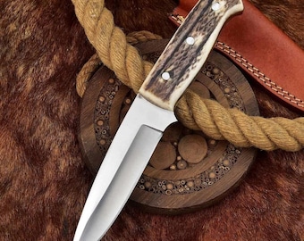 Hunting knife handmade J2 stainless steel blade natural handle material gift for everyone