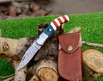 Laguiole knife handmade damascus steel back lock folding Knife