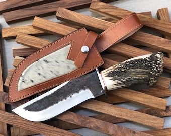 Hunting knife handmade J2 stainless steel blade natural handle material gift for everyone