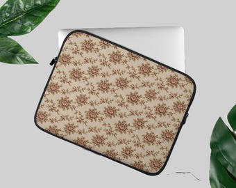 Dusty Rose Laptop Sleeve | Floral Padded Tech Case | 13" and 15" Protective Sleeve