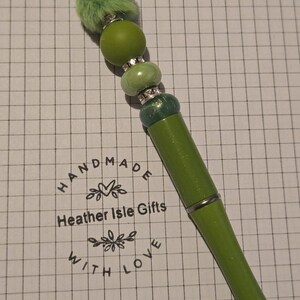 Stylo perlé vert