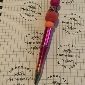 Stylo perlé violet et pêche