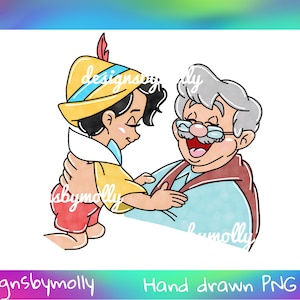 Pinocchio Wall Art - Pinocchio Hand Drawn Digital Download - Pinocchio Clipart - Disney Pinocchio Clipart  PNG