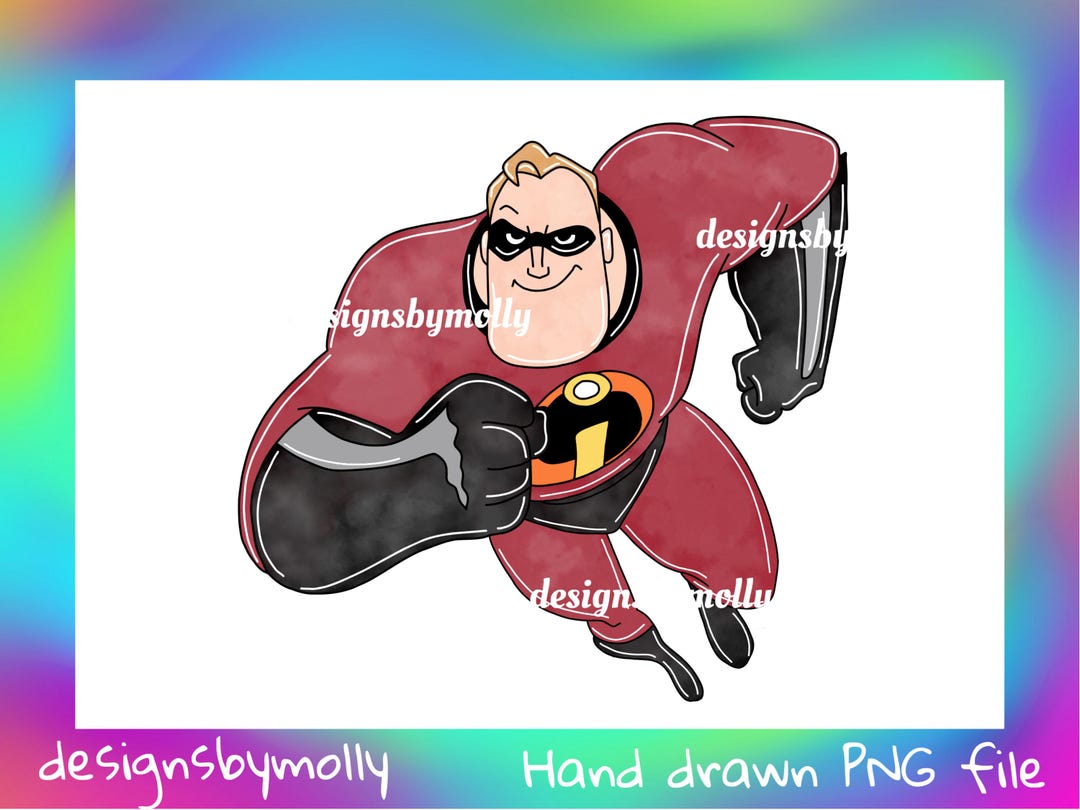 Mr Incredible Wall Art - the Increibles Hand Drawn Digital Download ...