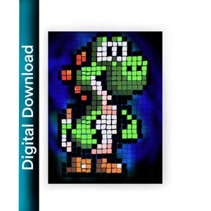 Yoshi digital mosaic graphic