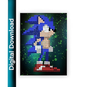Sonic the Hedgehog digital mosaic graphic