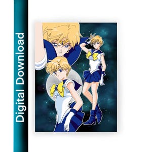 Sailor Uranus from Sailor Moon digital painting