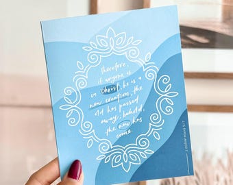 Baptism Card With 1 Corinthians 5:17 | Baptism Card With Bible Verse, Biblical Baptism Card, Cute Baptism Card, Baptism Gift, Blank Inside