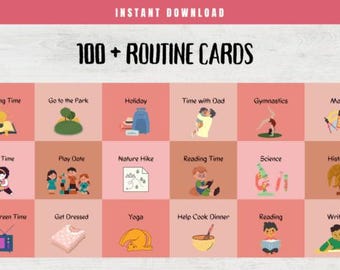 Daily Routine Cards Visual Schedule Toddler Routine Chart for Kids Chore Chart Daily Rhythm Checklist Montessori Preschool PEC Card