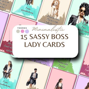 Carte motivazionali "Boss Lady Sassy" / 15 carte di empowerment stampabili per le donne / Download digitale / Mazzo di affermazioni "Girl Boss"