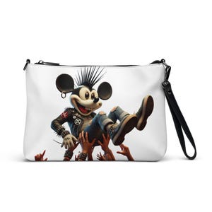 Bandoulière Steamboat Riot - Porte-monnaie Punk Mouse Crowd Surfing | Cartable Rebel Alt Streetwear | Accessoire punk rock Riot Life | Livraison gratuite