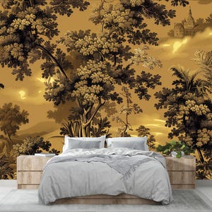 Luxury Antique-Inspired Floral Wallpaper for Home Decor I Vintage Botanical Wallpaper for Elegant Spaces I Unique Landscape Patterns