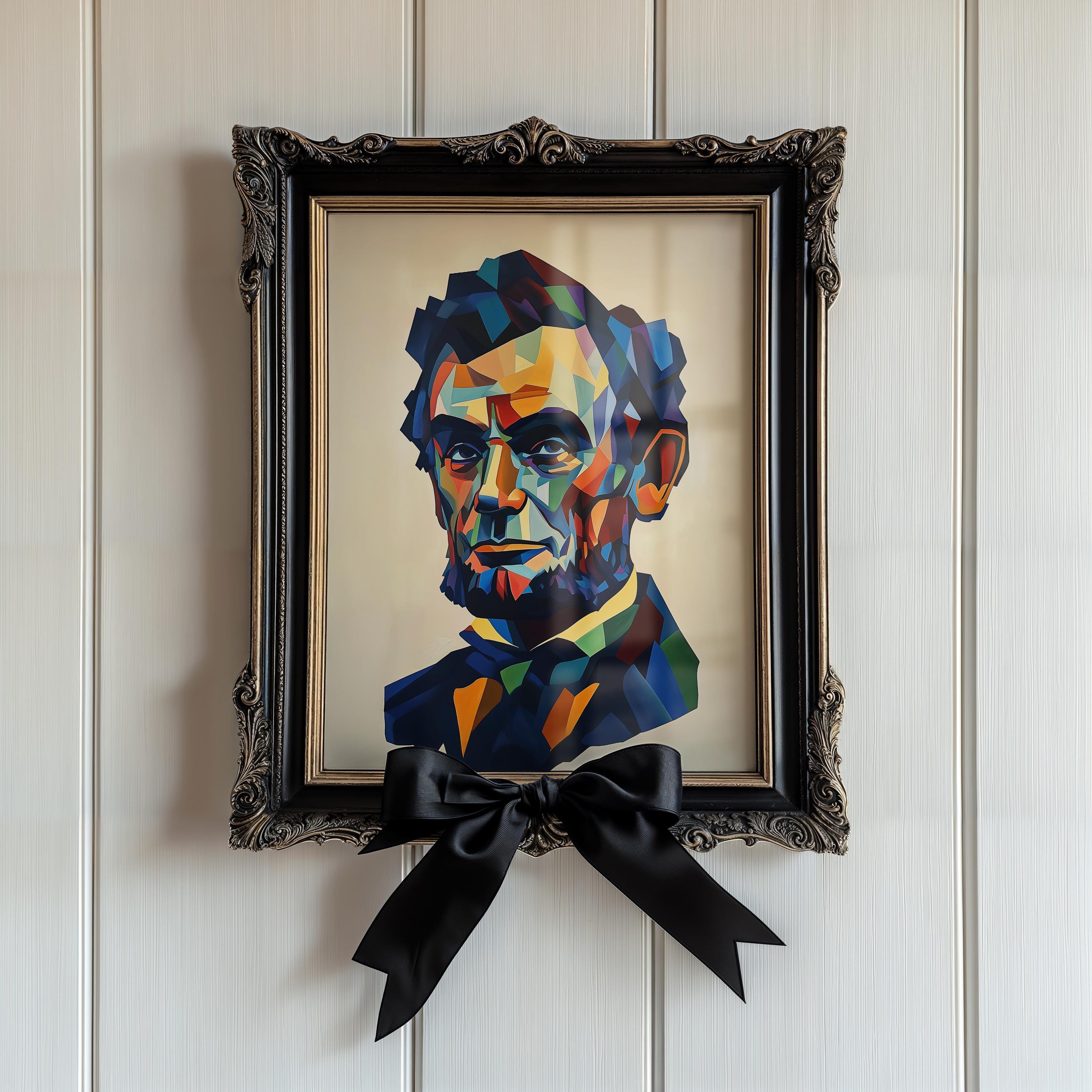 Abstract Abraham Lincoln Wall Art - Colorful Modern Portrait Print ...