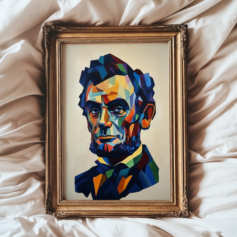 Abstract Abraham Lincoln Wall Art - Colorful Modern Portrait Print ...