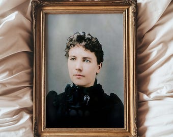 Ritratto di Laura Ingalls Wilder: foto d'epoca colorata, arte di La casa nella prateria