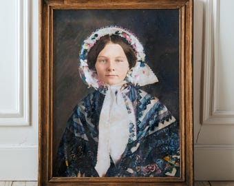 Ritratto della principessa Maria Amélia: foto reale restaurata e colorata (download digitale)