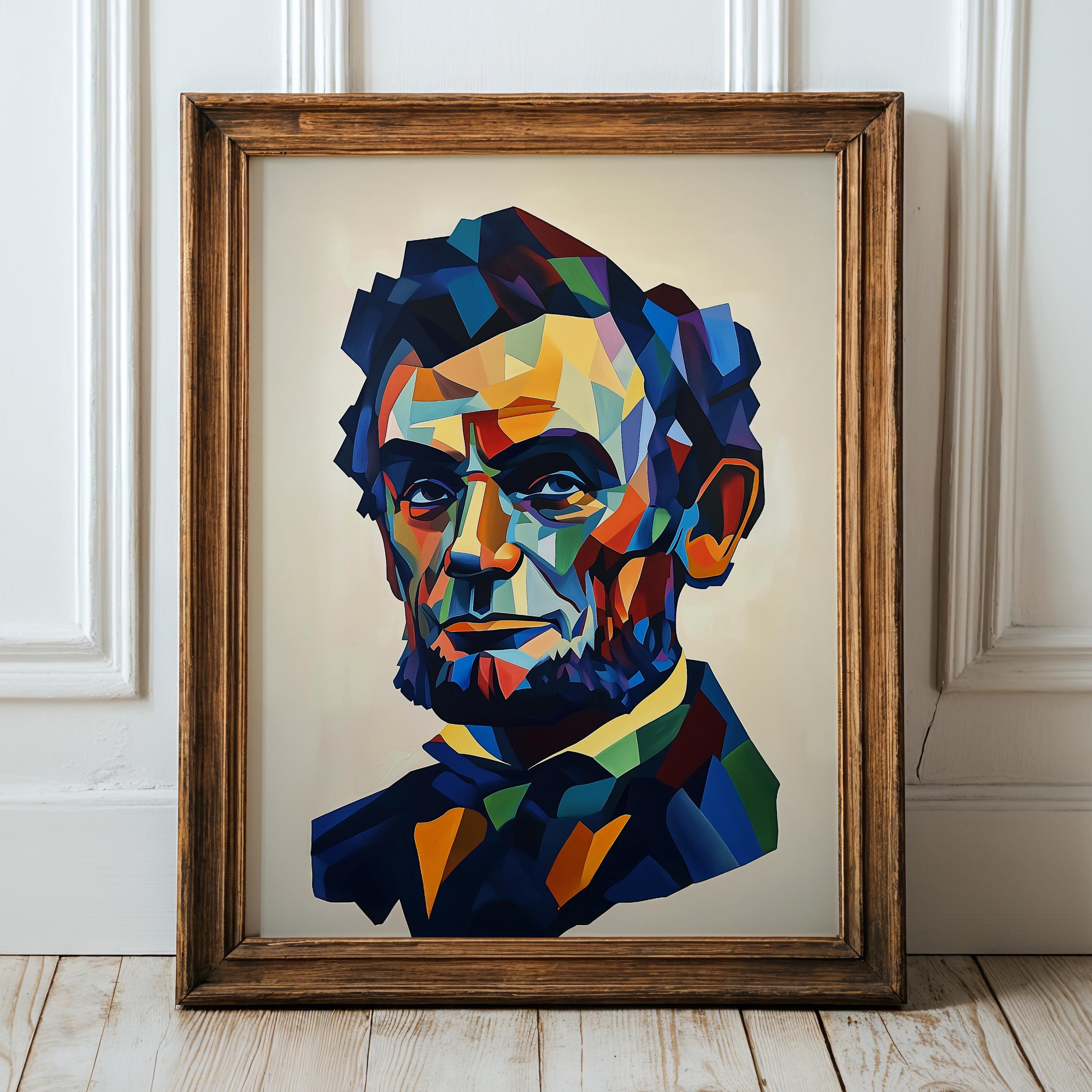 Abstract Abraham Lincoln Wall Art - Colorful Modern Portrait Print ...