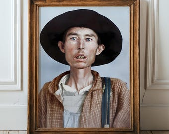 Ritratto di Solomon Sivils del 1904: foto restaurata di un cowboy del vecchio West (download digitale)
