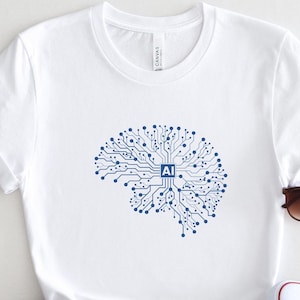AI T-Shirt, Artificial Intelligence Shirt, Tech Lover Tee, Robot Graphic T-Shirt, Geeky Gift Shirt, Machine Learning Tee