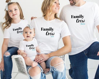 Family Crew Matching T-Shirts, Personalized Family Name Tees, Custom Family Vacation Shirts, Coordinated Family Outfit, Group Trip Shirts