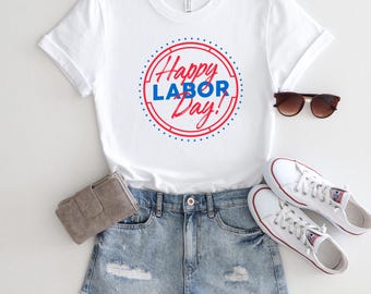 Happy Labor Day Shirt, Vintage USA Graphic Tee, Patriotic Workers Rights T-Shirt, Union Strong T-Shirt, Gift for Workers