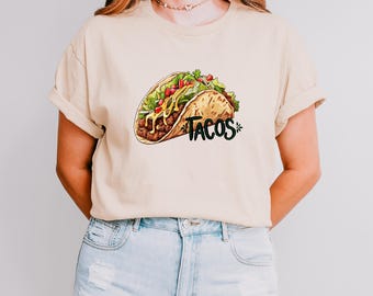 Funny Taco T-Shirt, Taco Tuesday Shirt, Let's Taco 'Bout It Tee, Mexican Food Lover Tee, Cute Foodie Comfort Colors Shirt, Cinco de Mayo Tee