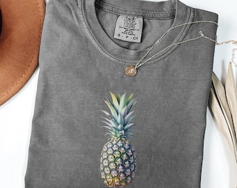 Pineapple Comfort Colors Shirt, Tropical Fruit Graphic Tee, Summer Aesthetic Shirt, Beach Vibes Pineapple T-Shirt, Cute Summer Tee for Women