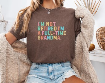 Grandma Comfort Colors T-Shirt, Cute Grandmother Gift, Retro Washed Tee, Cozy Oversized Graphic Shirt