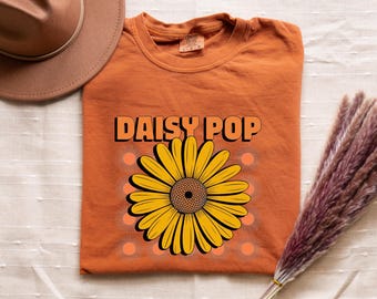 Daisy Pop Retro Flower Shirt, Vintage Comfort Colors Tee, Aesthetic Floral T-Shirt, Groovy Y2K Shirt, 70s Flower Power Gift
