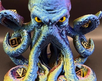 Custom 3D Printed Kracken Dice Holder | DnD Dice Organizer | Cthulhu Kraken Style Dice Storage | Tabletop RPG Accessory | Dungeon Masters