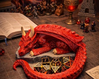 3D Printed Dragon Dice Holder |  Dragon Dice Storage Tray | DnD Tabletop RPG Accessory | Fantasy Gamer Gift