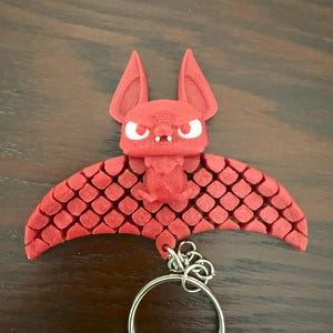 3D Printed Flexi Bat Animal Keychain