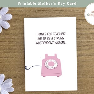 Tarjeta divertida del Día de la Madre para hijas e hijos. Imprima en casa, imprimible digitalmente, regalos para mamá, regalos para el Día de la Madre, tarjeta floral feliz del Día de la Madre para niños.