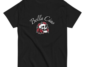 Bella Ciao Anti Fascist Dark Skull & Roses Tee
